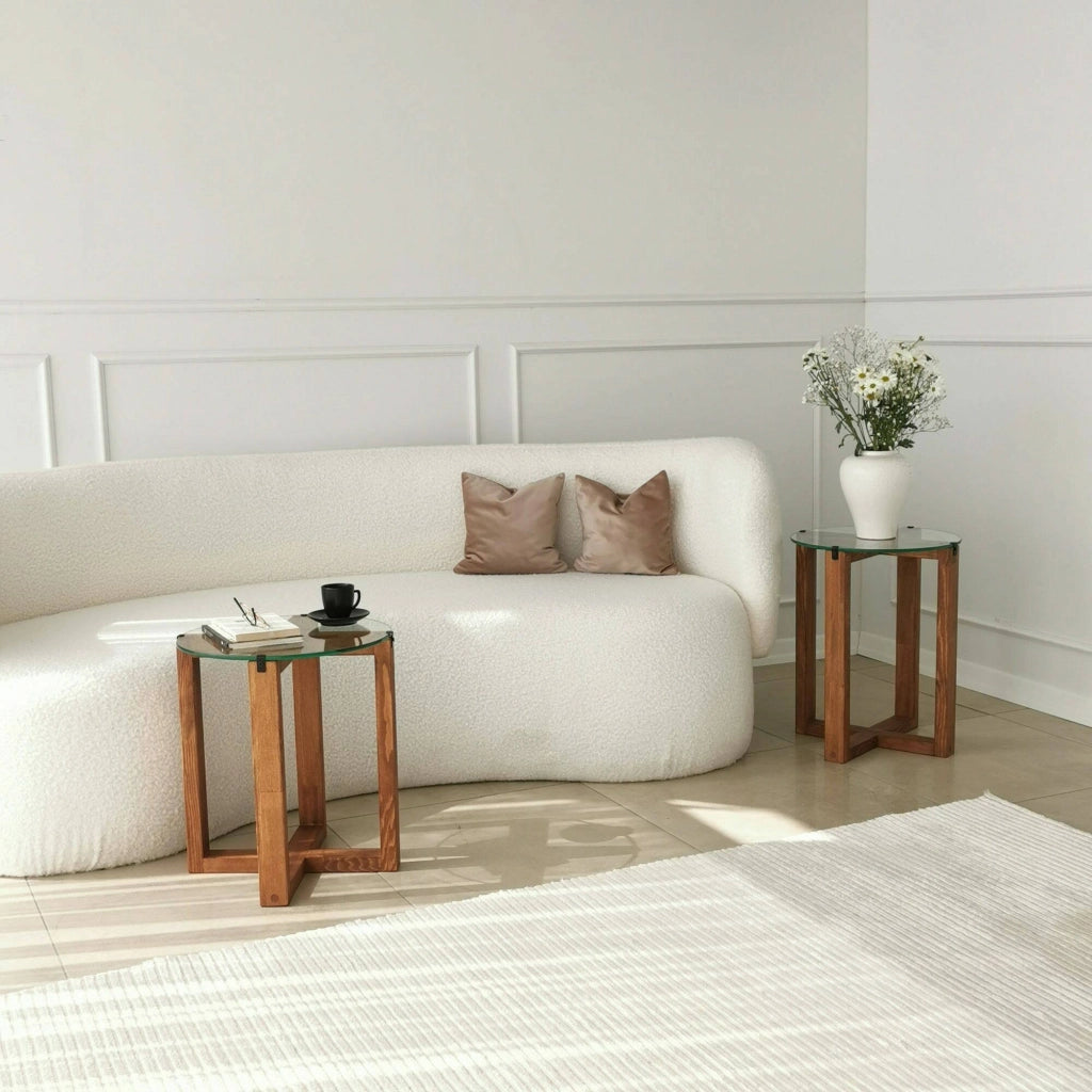Arzana, Tavolino da Salotto Modulare, 40x40x50h cm Marrone Noce
