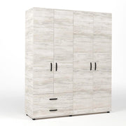 Kit Armadio 4 Ante con 2 Cassetti 160x52x205 cm