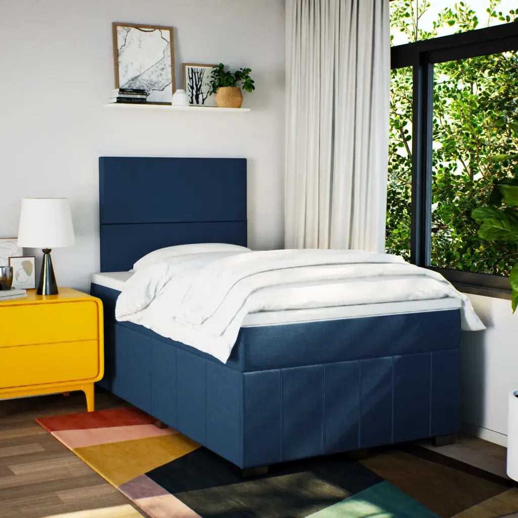 Giroletto a Molle con Materasso Blu 120x200 cm in Tessuto 3293934