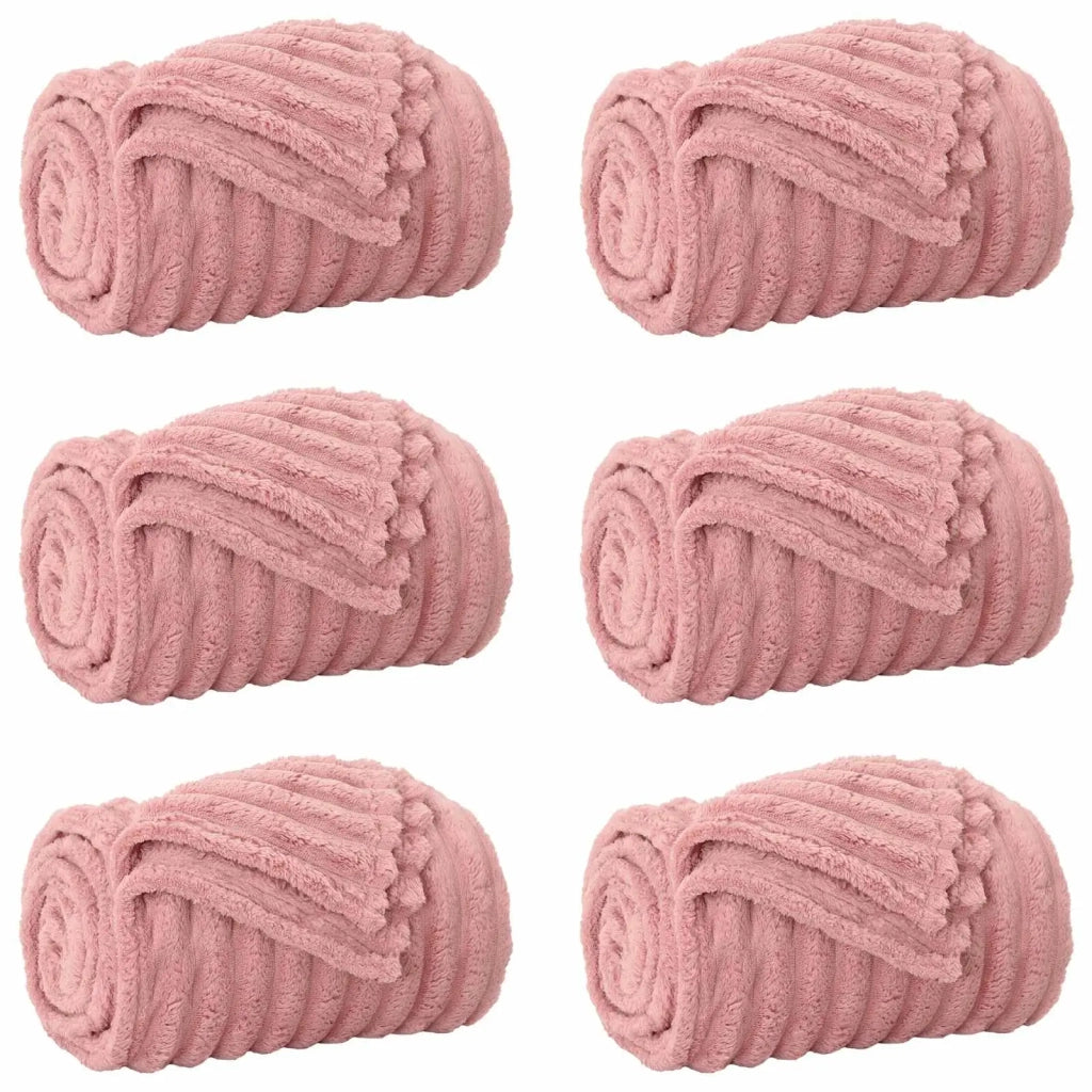 Coperte da Pile 6 pcs Rosa 200 x 150 cm Panno 42016906