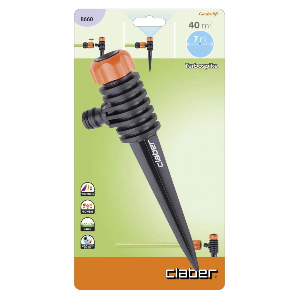 IRRIGATORE STATICO TURBOSPIKE CLABER - + PUNTALE INNESTO RAPIDO SELF 8660- 2 pezzi