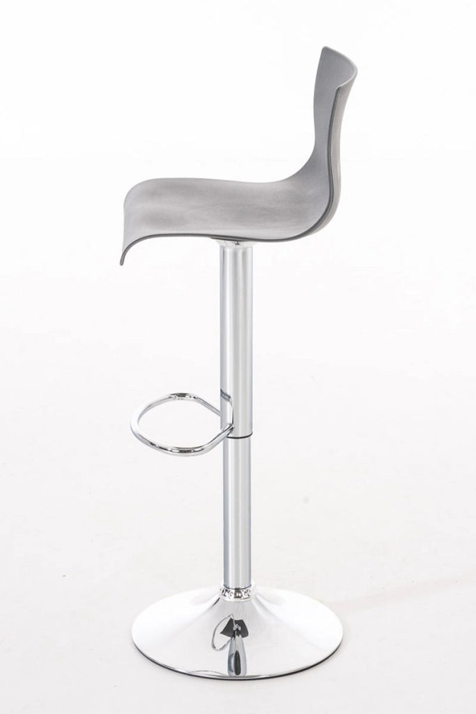 Sgabello Hover in polipropilene e metallo grigio,Metallo in look cromato