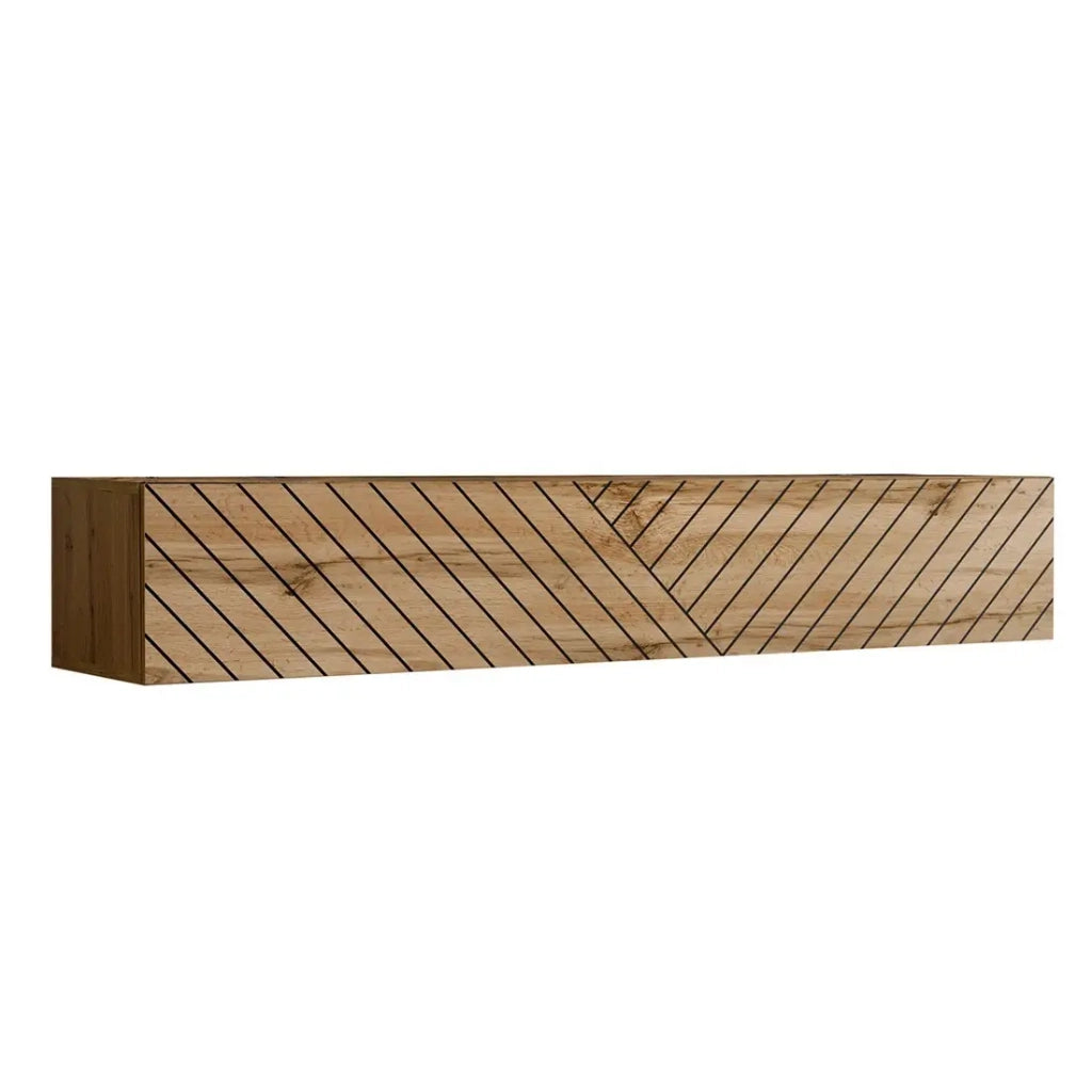 Mobile Porta TV sospeso – Rovere Wotan – Finitura porta effetto rovere fresato – 180 cm – Collezione SWITCH