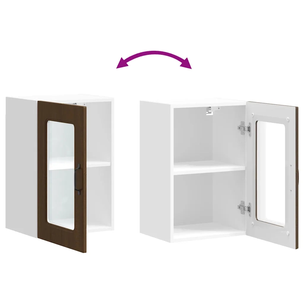 Pensile da Cucina con Porta in Vetro Kalmar Rovere Marrone