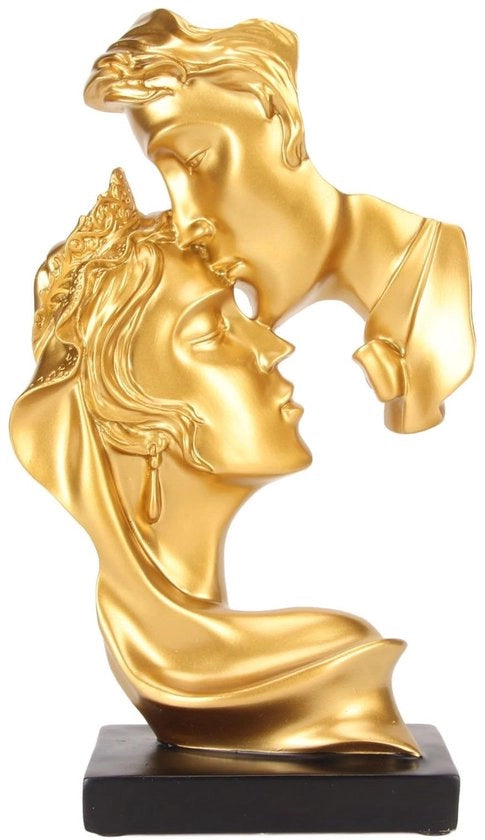 Immagine d'Amore Moderna Romantica Coppia - Scultura in Resina - Figura Umana Astratta - Decorazione per Salotto/Camera da Letto - 25,5 x 14,7 cm - Opera d'Arte in Resina