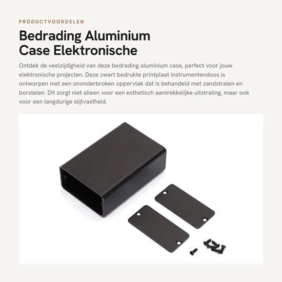 Scatola di Progetto in Alluminio - Caso di Progetto Elettronico - Resistente e Attraente - Finestra Frosted Nero - Scatola di Strumenti - Adatto per Diverse Applicazioni...
