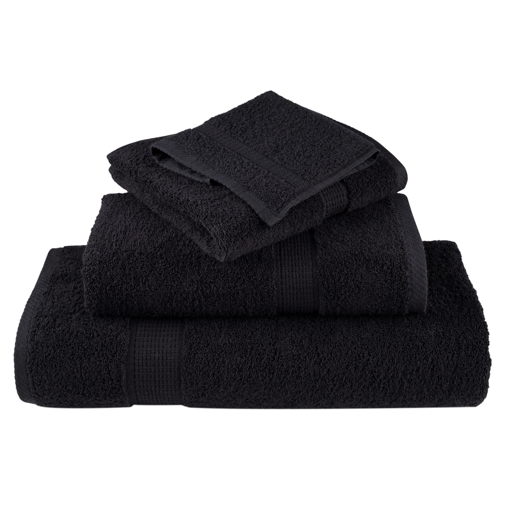Asciugamani da doccia premium 'SOLUND'25 pezzi Nero 70x140 cm 550 gsm