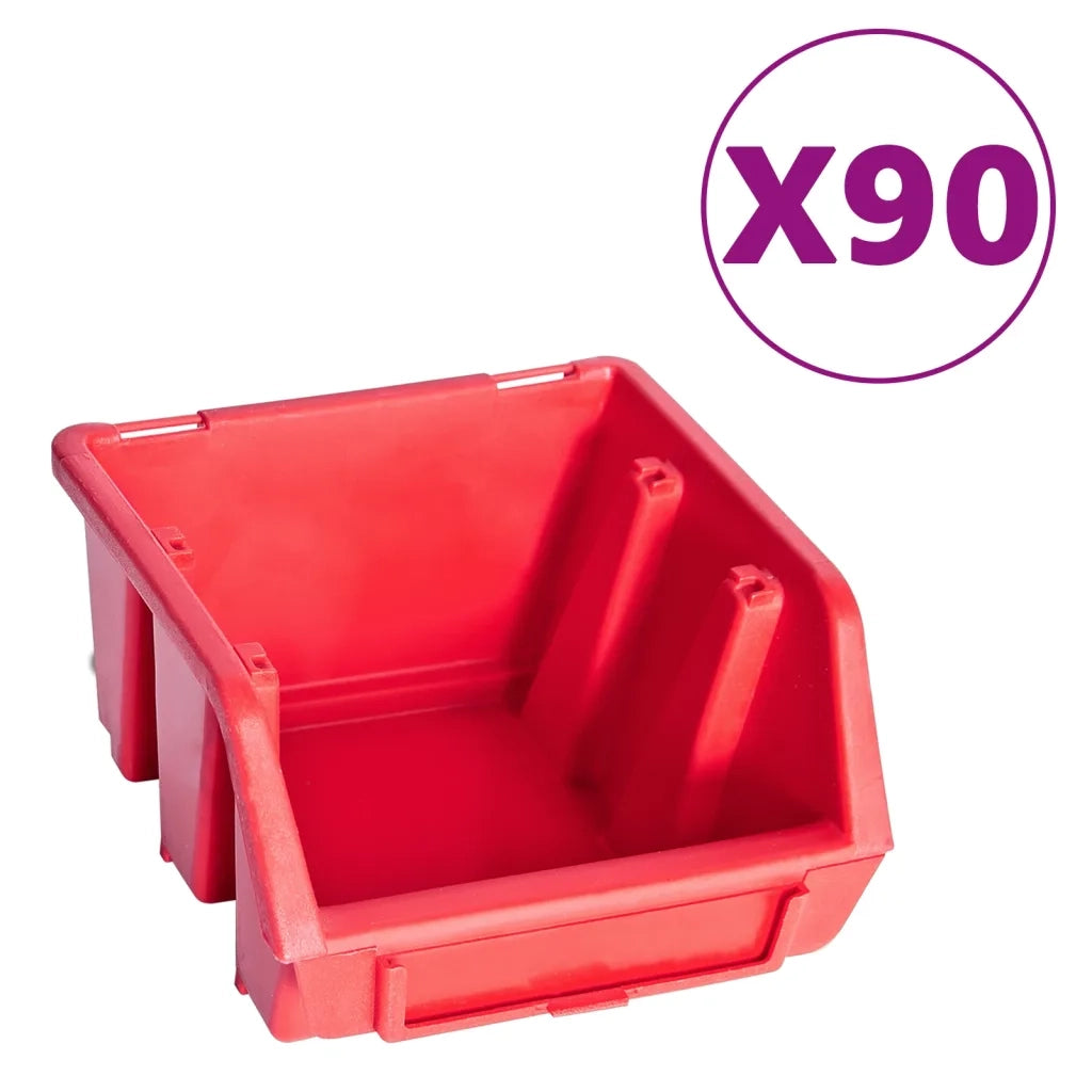 Kit Contenitori 96 pz con Pannelli a Parete Rosso e Nero CFW4322229