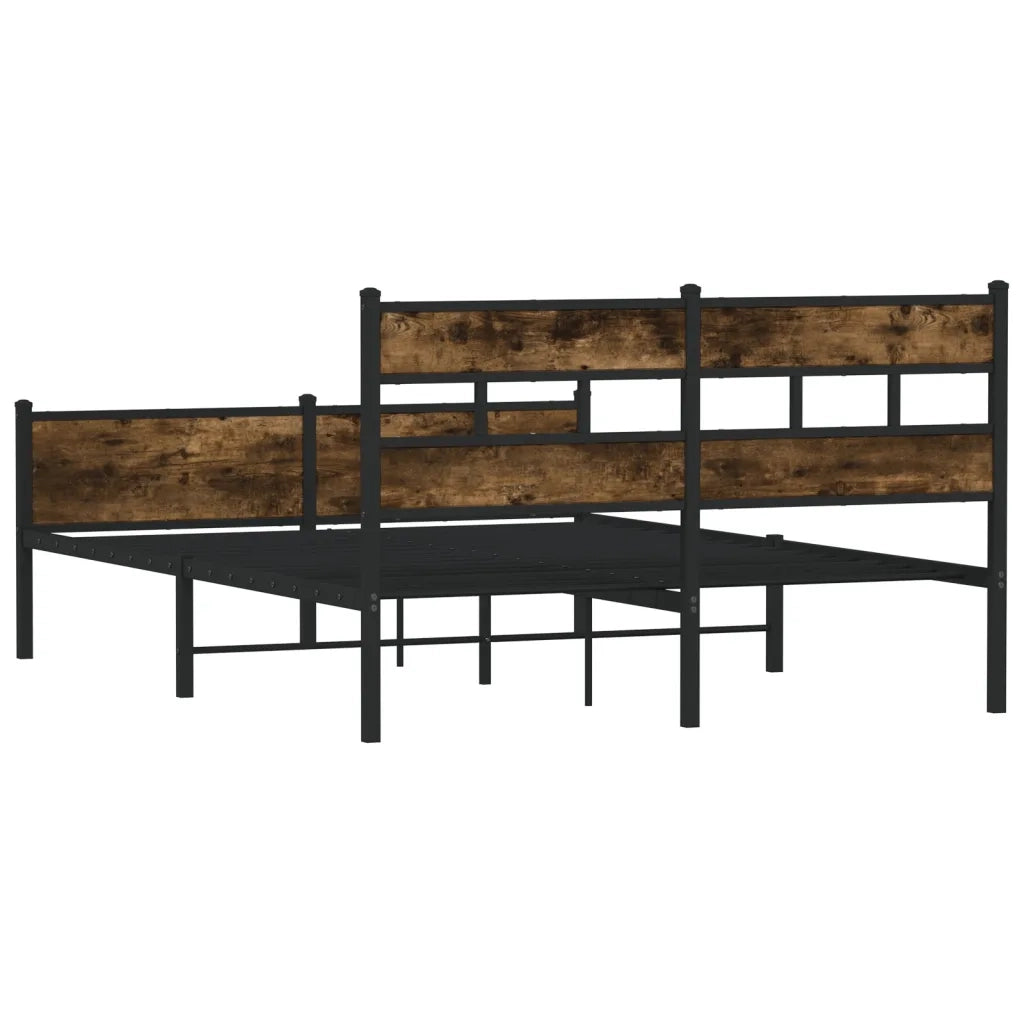 vidaXL Giroletto senza Materasso Rovere Fumo 140x200 cm in Truciolato