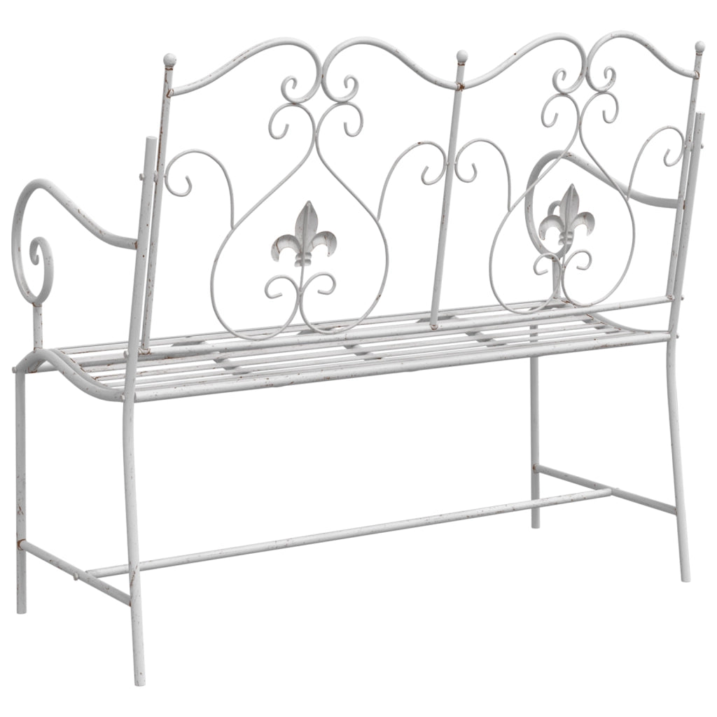 Panchina Bianca Metallo 104 x 54 x 93 cm Durevole