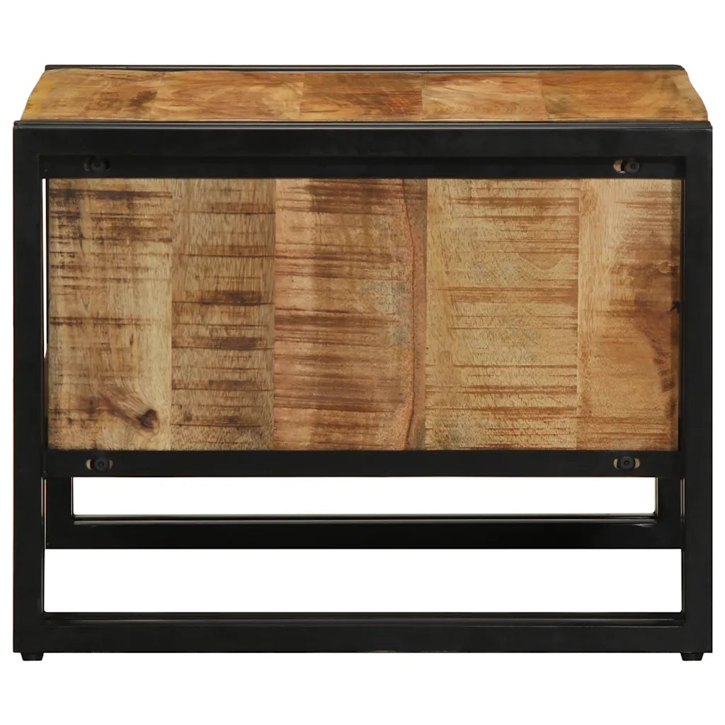 Tavolino da Salotto 50x50x38 cm Legno Massello di Mango Grezzo