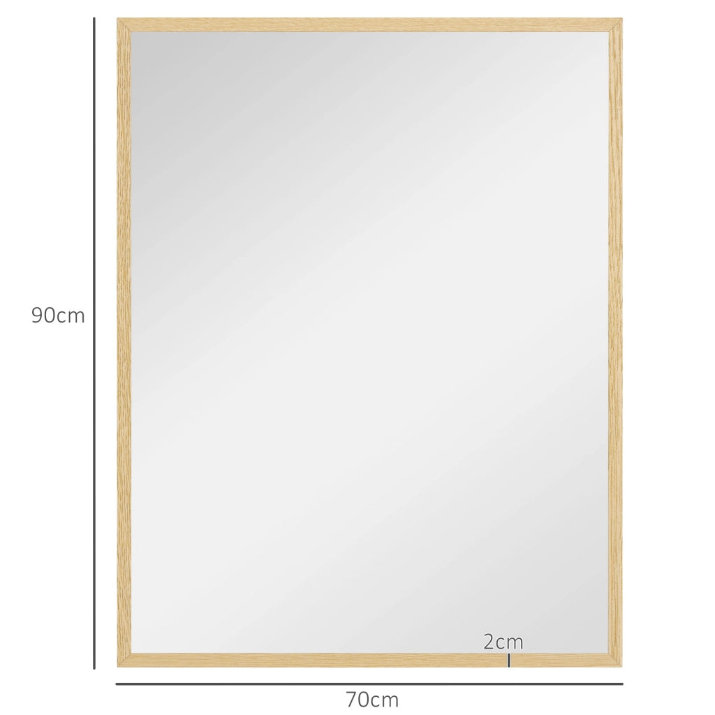 Specchio rettangolare per parete ¨C zephmum ¨C legno naturale 90x70 cm