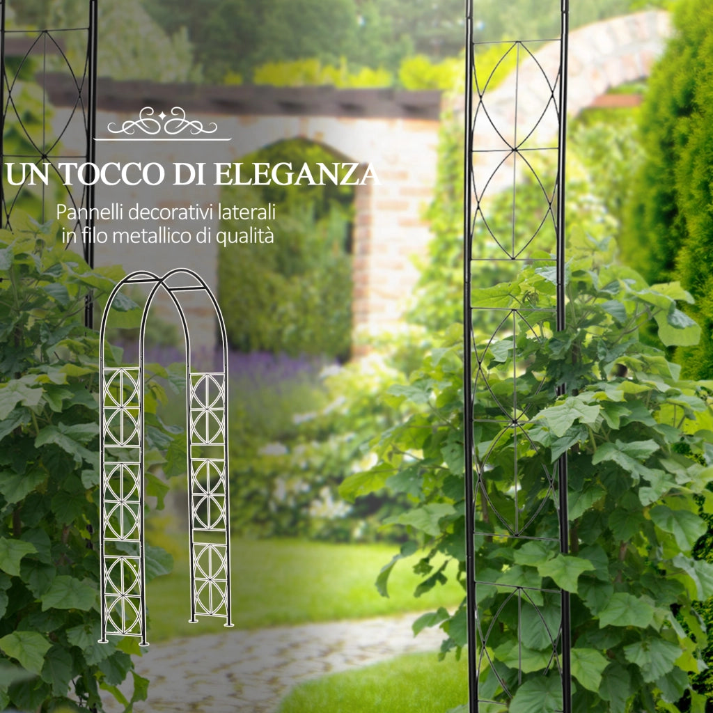 Arco per Rose ¨C zephmum ¨C Nero Metallo 114x30x230cm