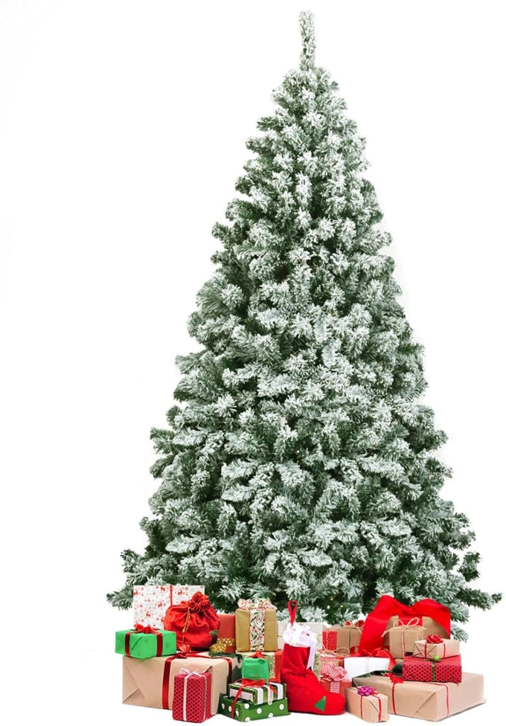 Albero di Natale Innevato da 180 cm, Albero di Natale con 928 Rami Folti e Base di Metallo, Albero di Natale Realistico per Casa, Ufficio e Negozio (180 cm)