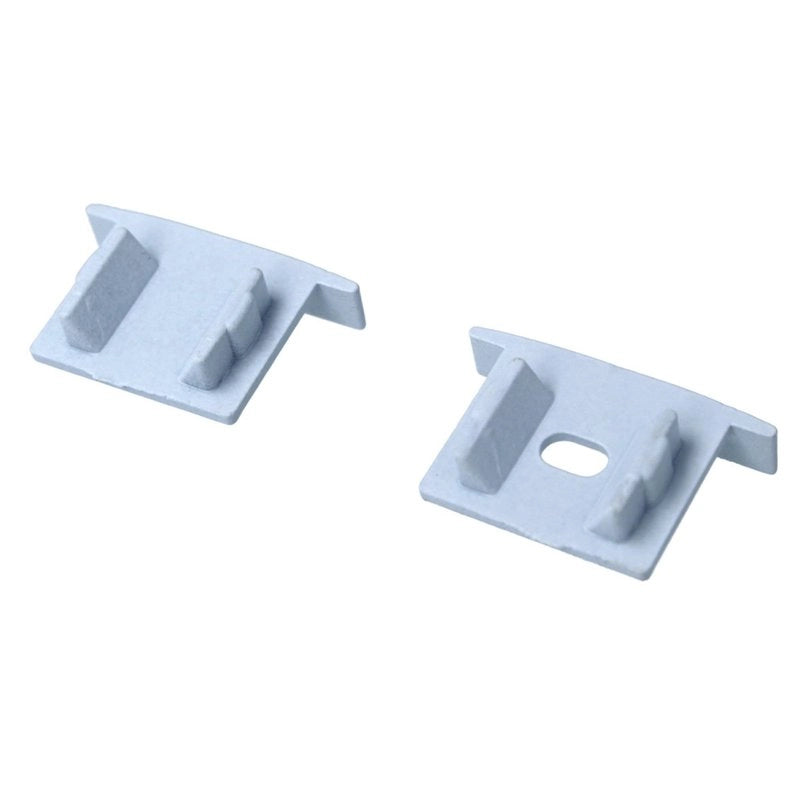 Kit Terminali Tappi di Chiusura In Metallo Con e Senza Foro Colore Bianco Per Profilato Alluminio BAZ2515W