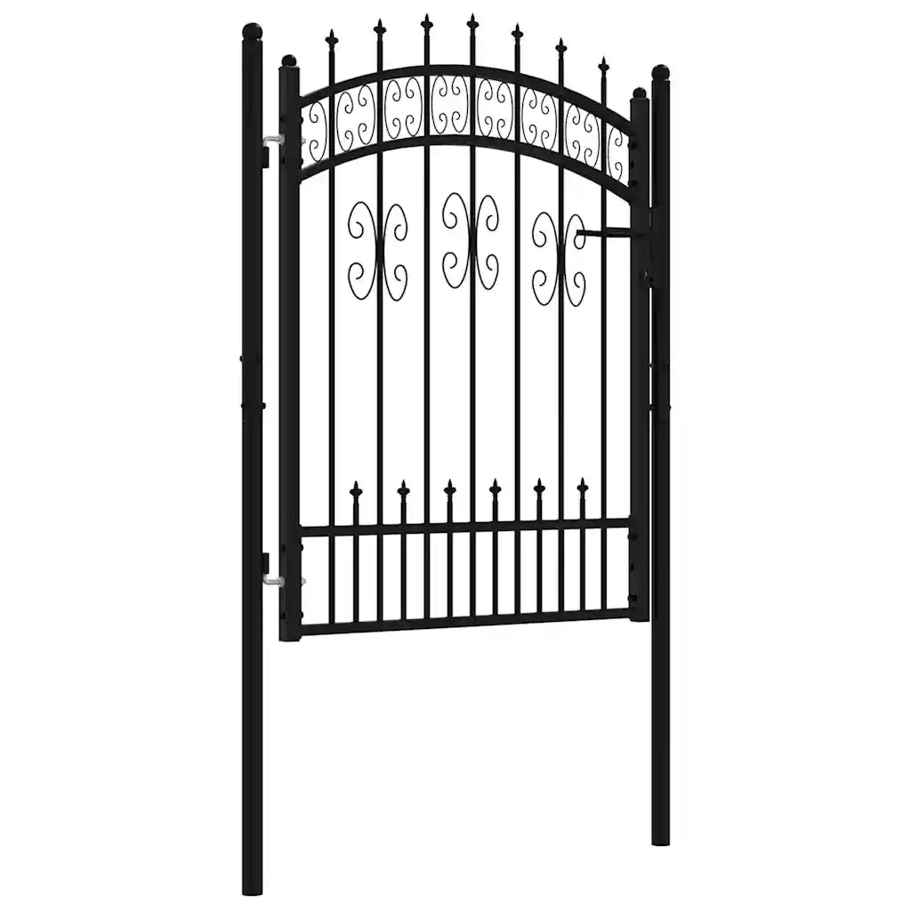 Cancello per recinzione KAMPEN con punta a lancia Nero 103x125 cm in acciaio 151091