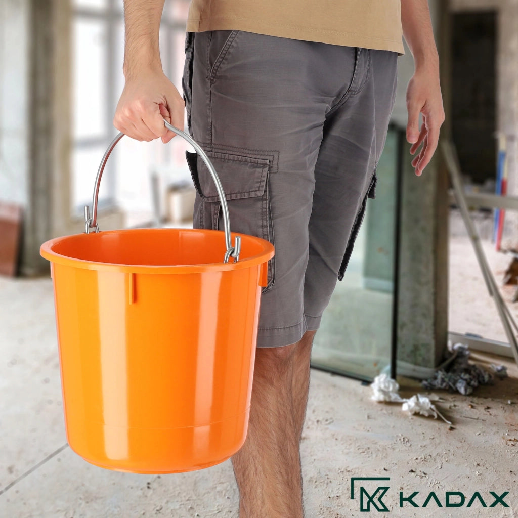Secchio da costruzione KADAX 12L, plastica resistente, per malta, ideale per uso domestico e giardinaggio (2 pezzi).