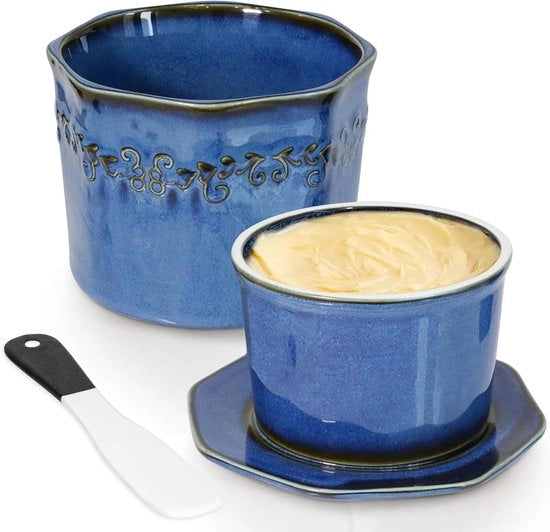 Botervloot Refrigerata 280g con Lame Ceramica - Botervloot con Lame Ceramica - Regalo di Natale per la Cucina