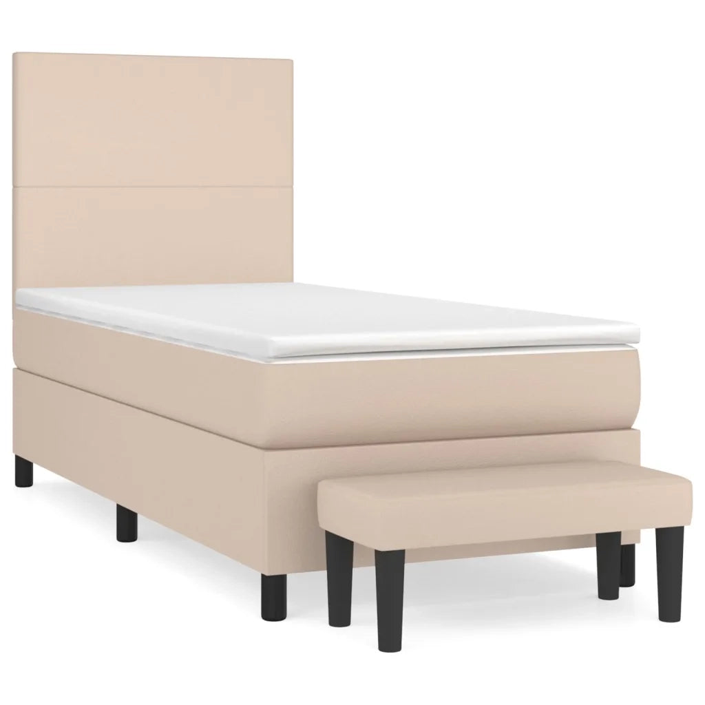 Giroletto a Molle con Materasso Cappuccino 100x200cm Similpelle 3137532