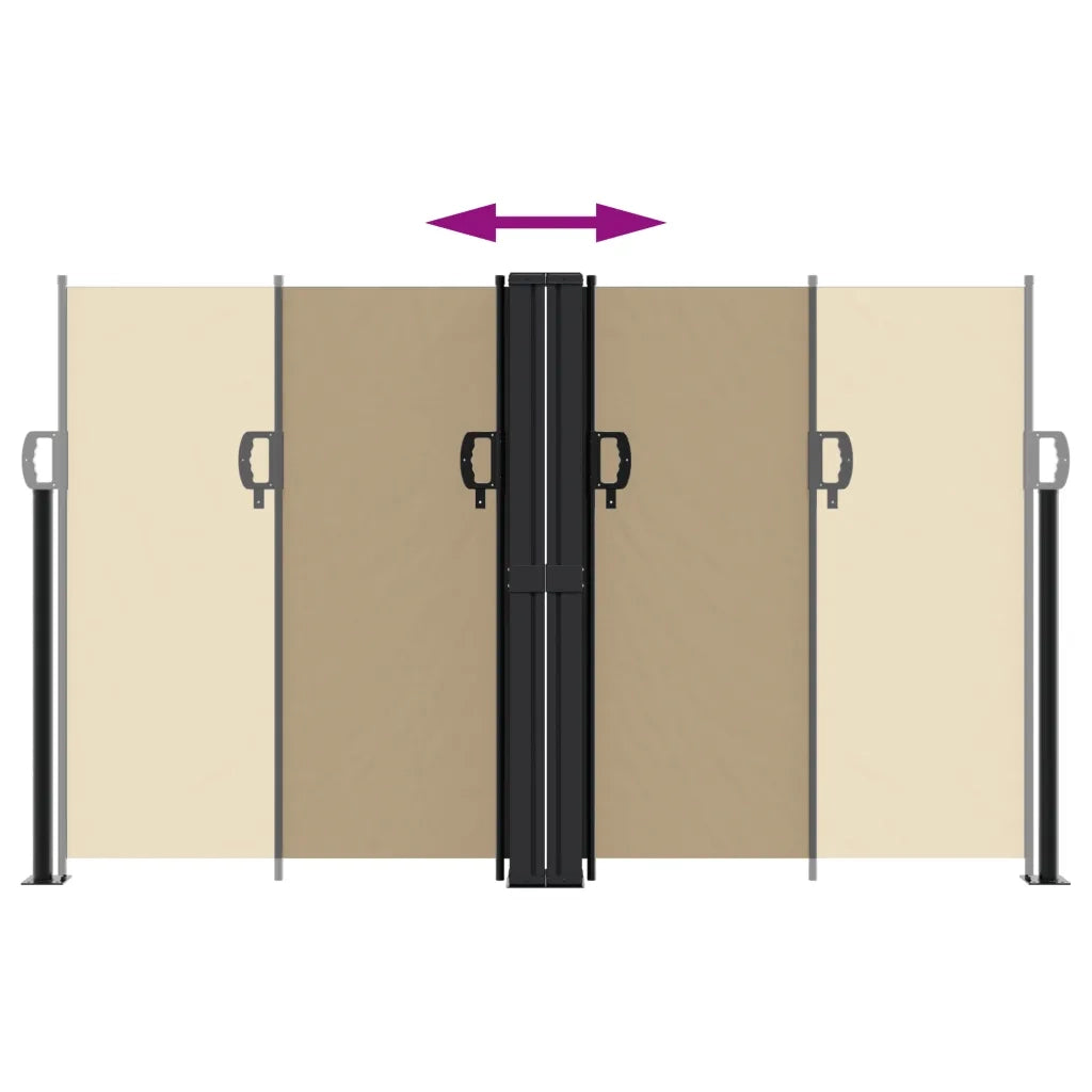 Tenda Laterale retrattile-Tenda parasole per balcone Beige 140x1200 cm