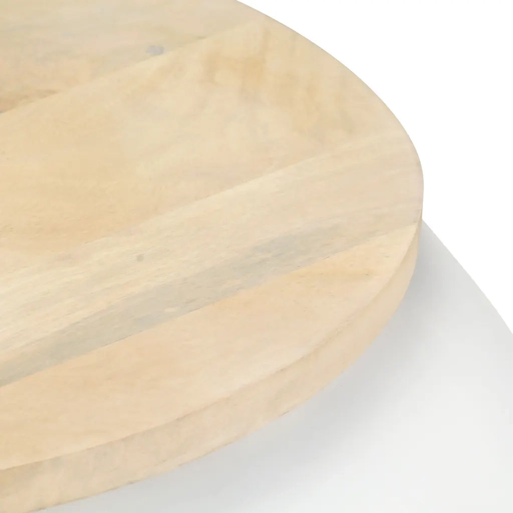 Tavolino da Salotto Bianco 68x68x30 cm Legno Massello di Mango 323535