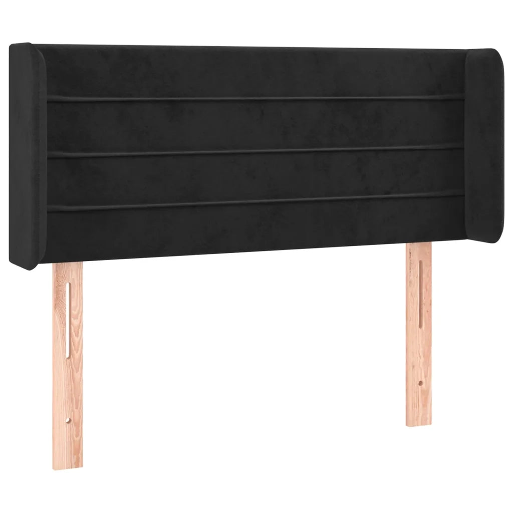 Testiera a LED Nera 103x16x78/88 cm in Velluto 3123420