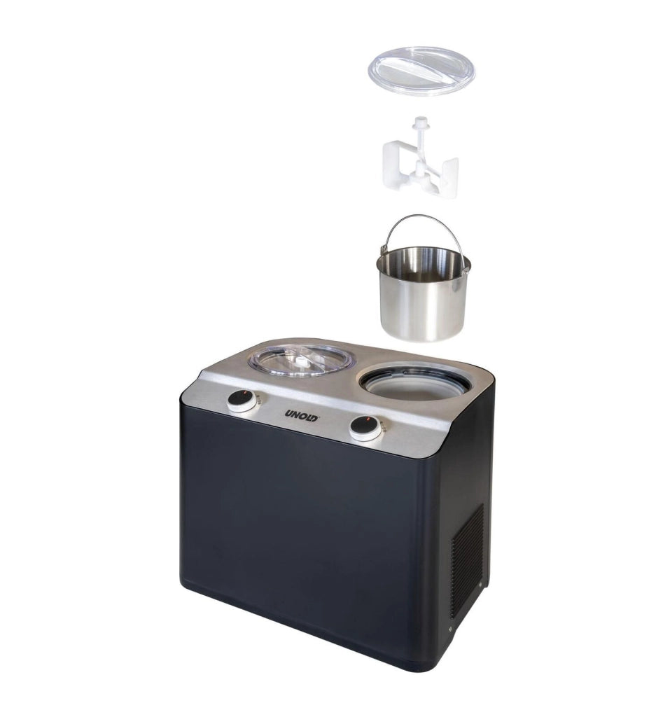 Unold Doppio Gelatiera compressore 2,4 L 250 W Nero, Acciaio satinato