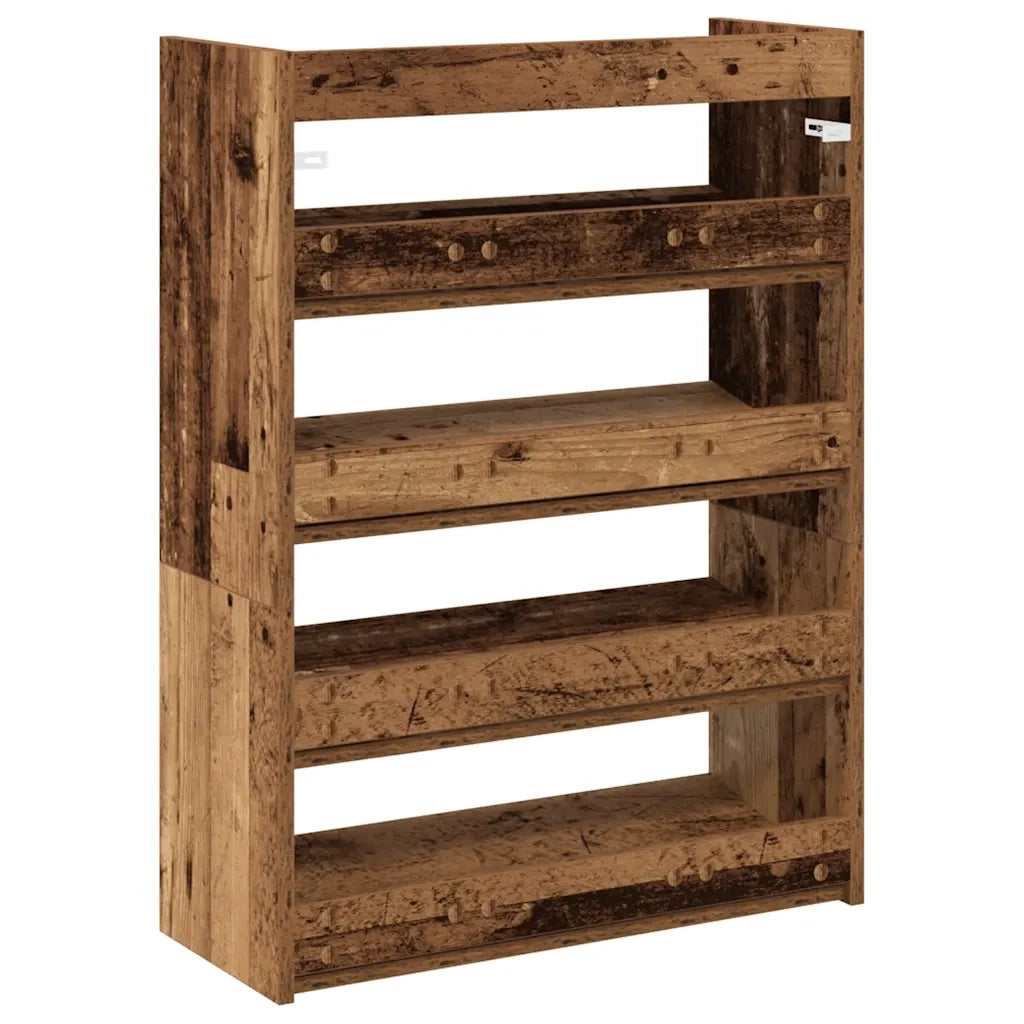 Scarpiera Legno Antico 60x25x81 cm in Legno Multistrato 859885