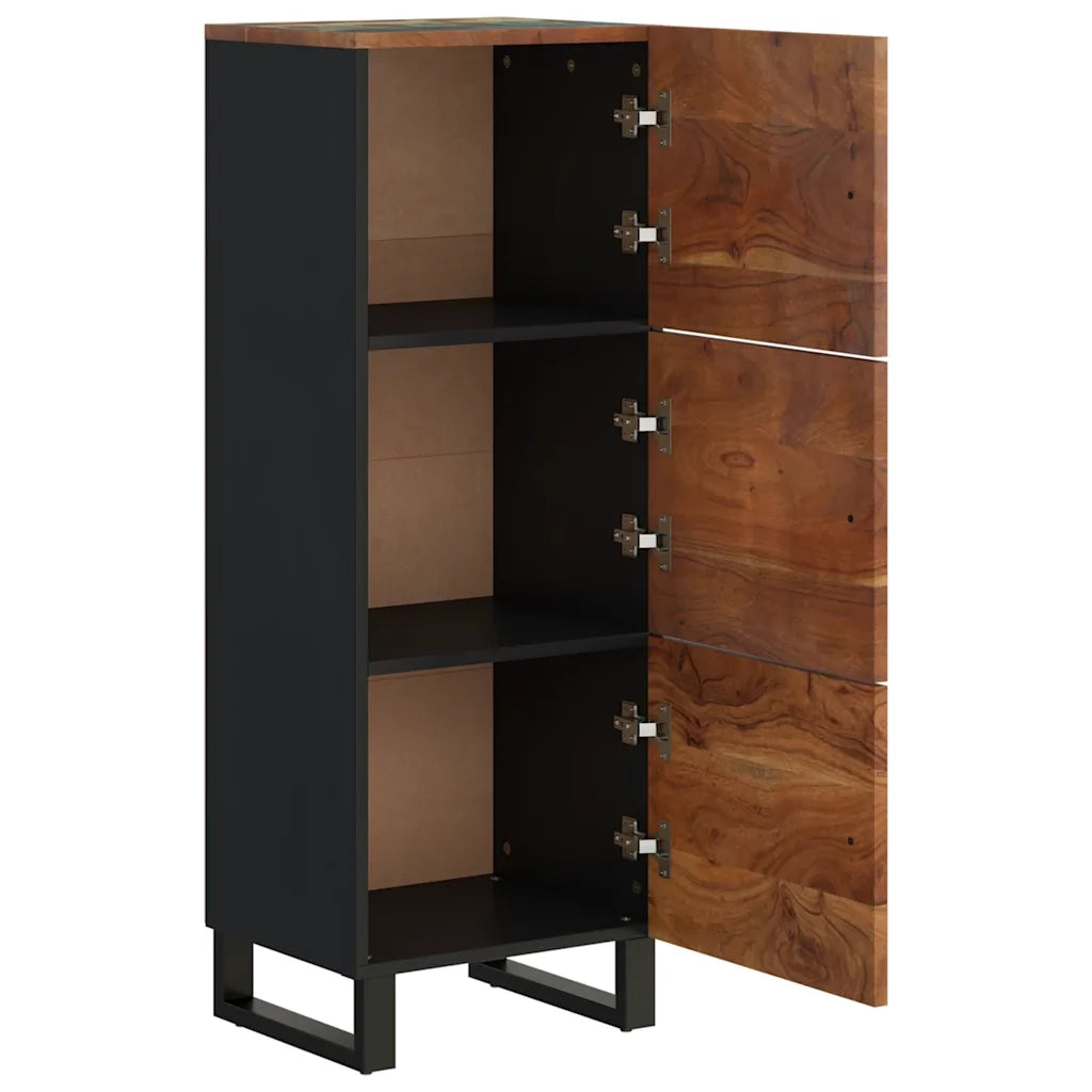 Credenza con 3 Ante-Buffet-Armadio da cucina 40x33x110cm Legno Massello Recupero e Ferro