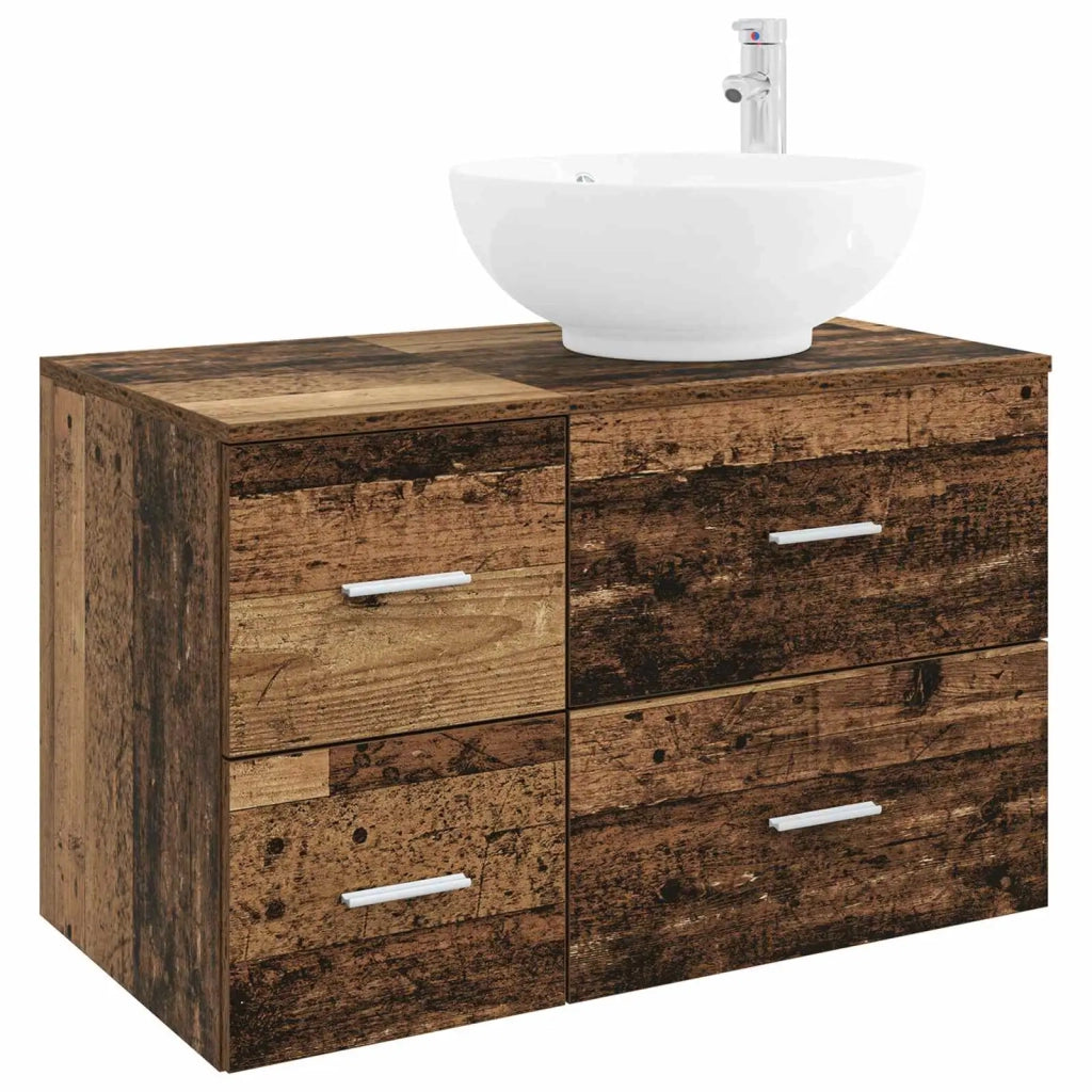 Set di mobili per il bagno 2 pz Legno antico 3403998