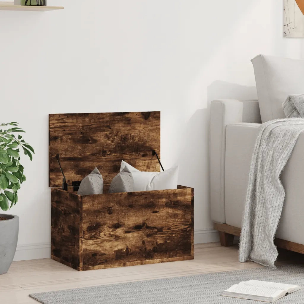 Contenitore Portaoggetti Rovere Fumo 60x35x35 cm in Truciolato 840678