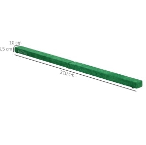Trave di Equilibrio Pieghevole in Legno, Rivestimento in Camoscio Antiscivolo, 210 x 10 x 6,5 cm, Verde