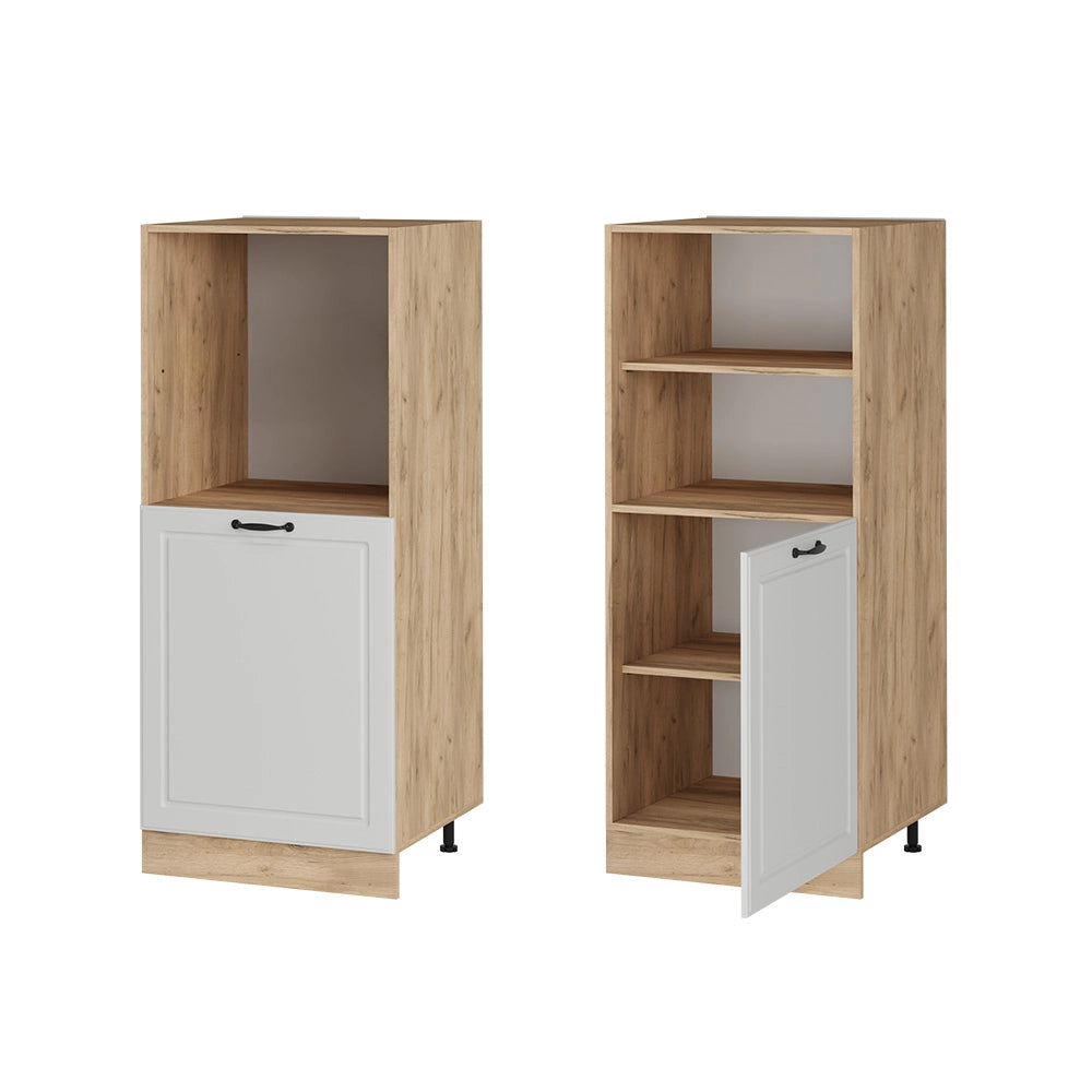 Mobile per forno da incasso R-Line Bianco rustico/Rovere dorato 60 cm Vicco