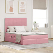 Letto con contenitore e LED con led Rosa 140 x 200 cm Velluto 3372674