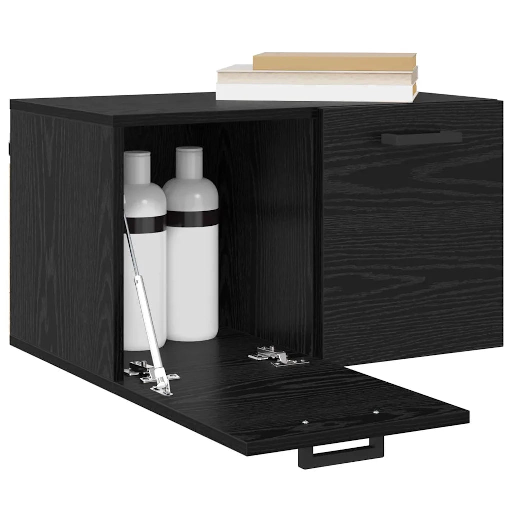 Mobiletto a muro Rovere Nero 60 x 36,5 x 35 cm 879554