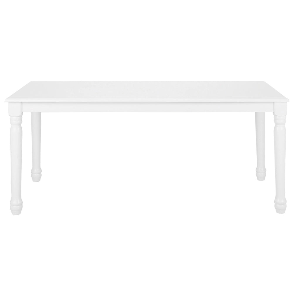 Tavolo da pranzo in legno di gomma bianco 180 x 90 cm rettangolare vintage
