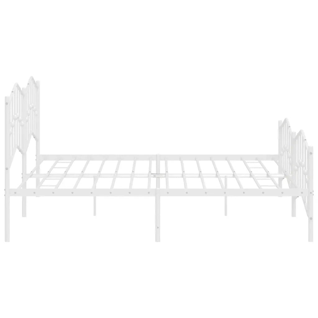 Giroletto con Testiera e Pediera-Struttura Letto Metallo Bianco 193x203 cm 731611