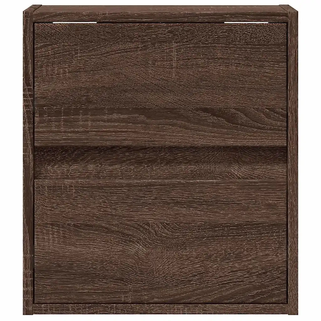 vidaXL Mobili TV a Parete con Luci LED 2pz Rovere Marrone 41x31x45 cm