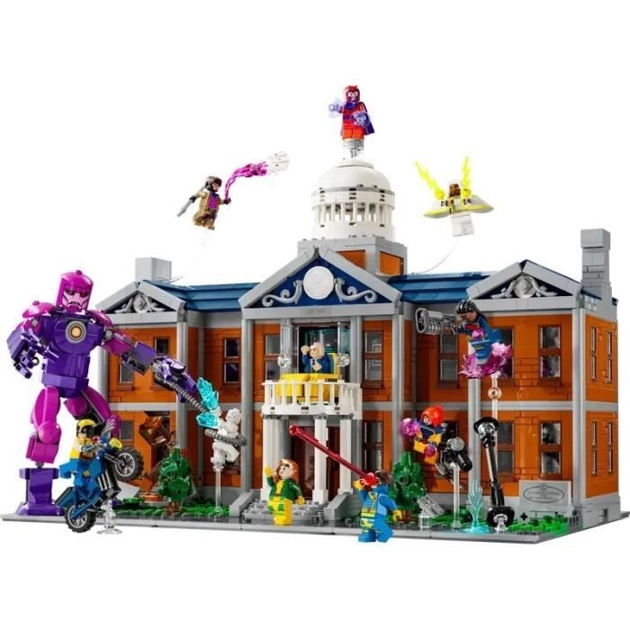 LEGO Marvel X-Men: Xavier's Institute - Set di costruzioni per adulti con minifigure tra cui Wolverine e il Professor X per