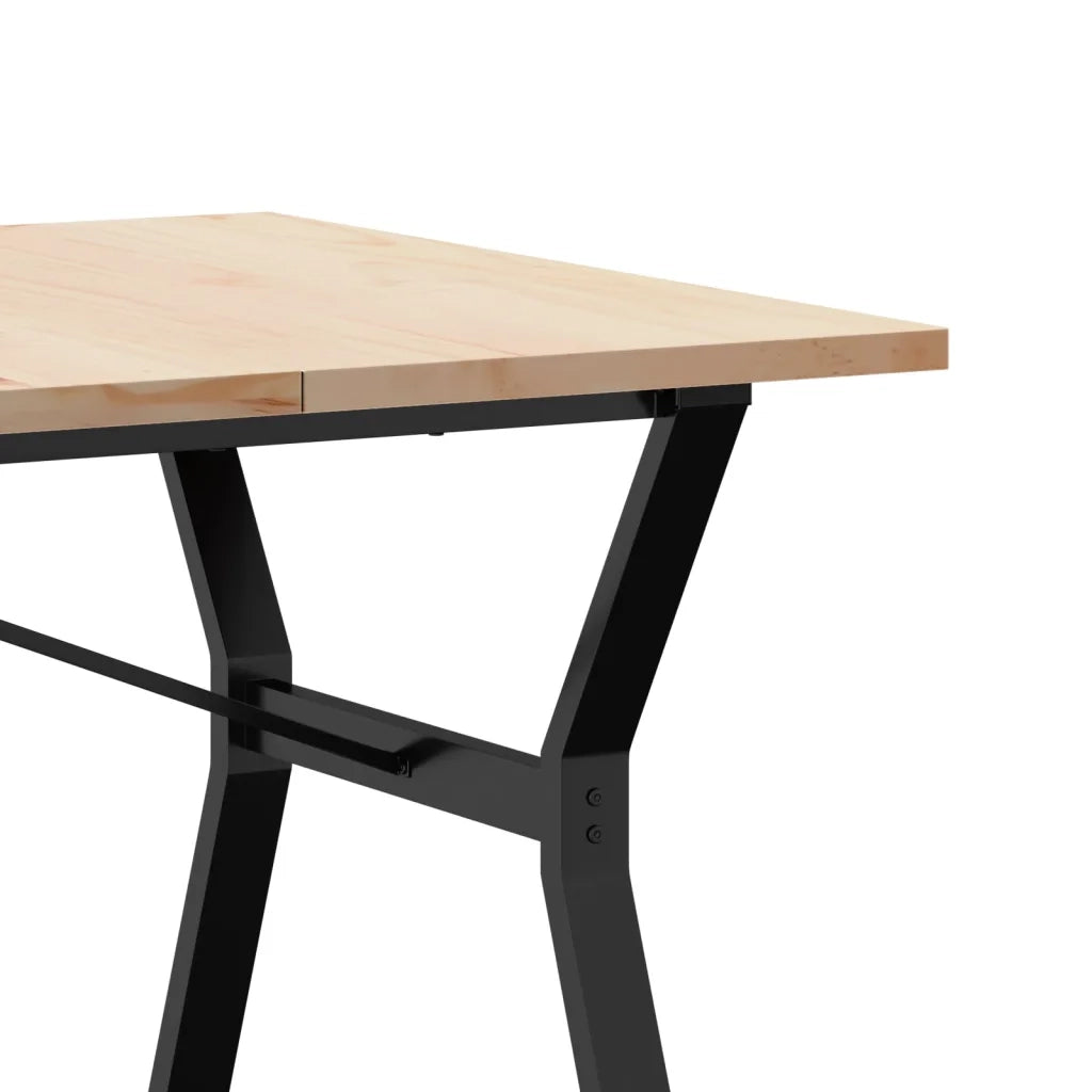 Tavolo da Pranzo | Tavolo da cucina Telaio a Y 180x90x75,5 cm Legno Pino e Acciaio