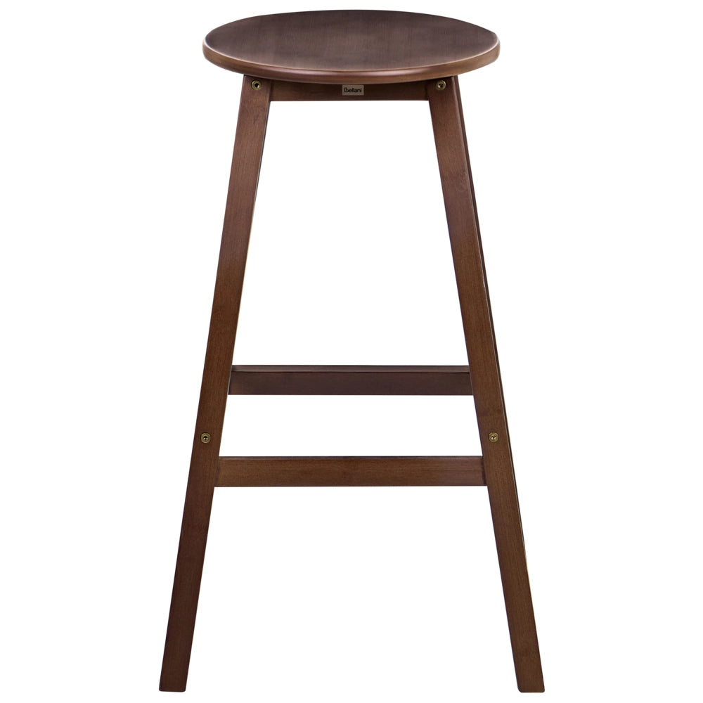 Set di 2 sgabelli da bar in legno di bambù marrone scuro, stile classico, per cucina e sala da pranzo