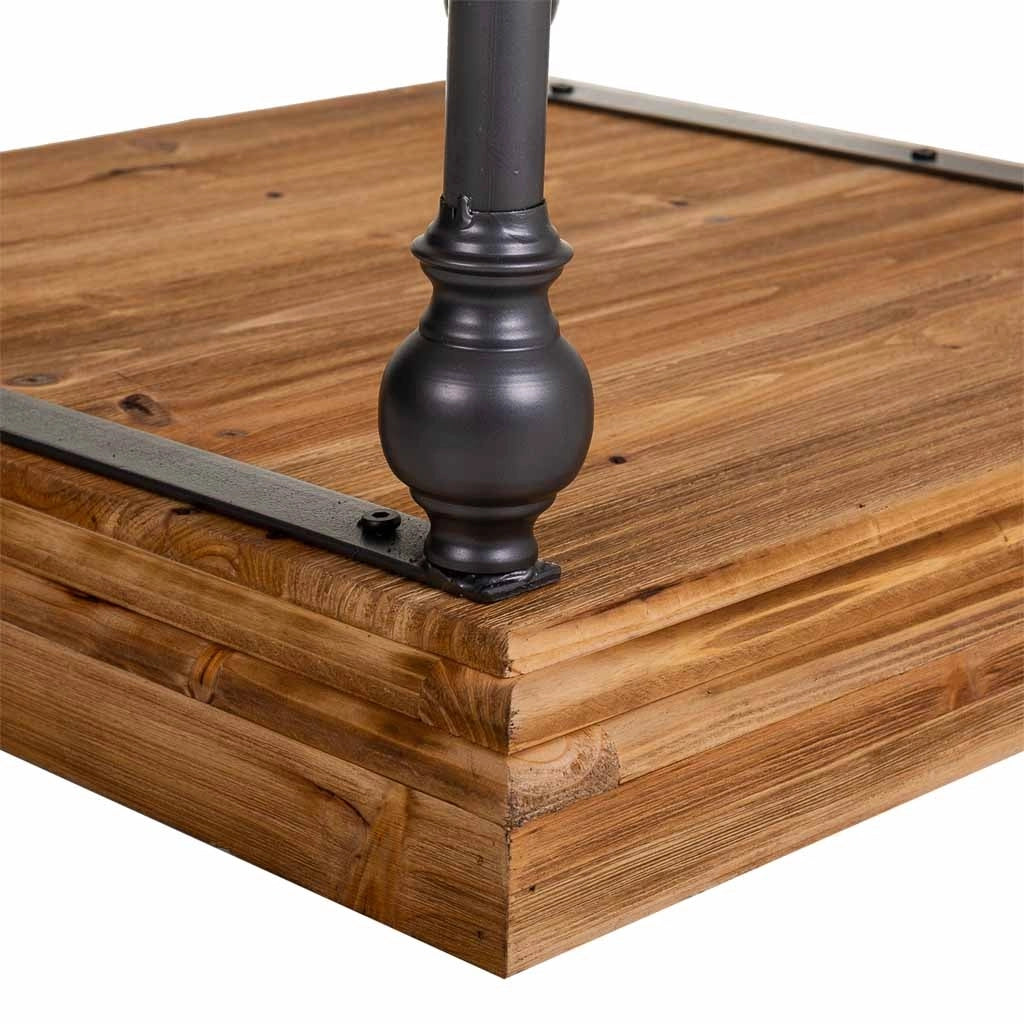 Tavolino da caffè in metallo e legno 60x60x60h cm