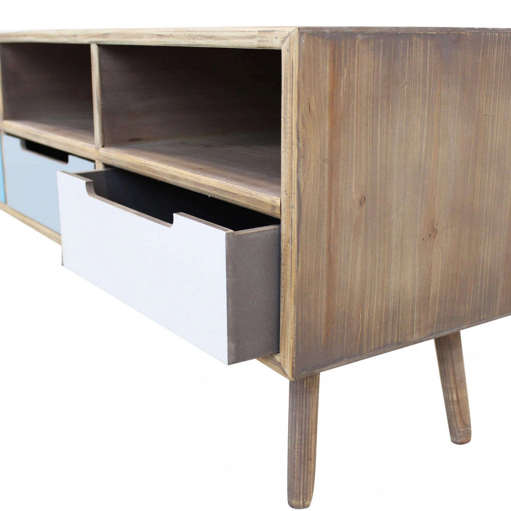 Mobile TV Tiburg 120x35,5x29,5 h cm in MDF Multicolor