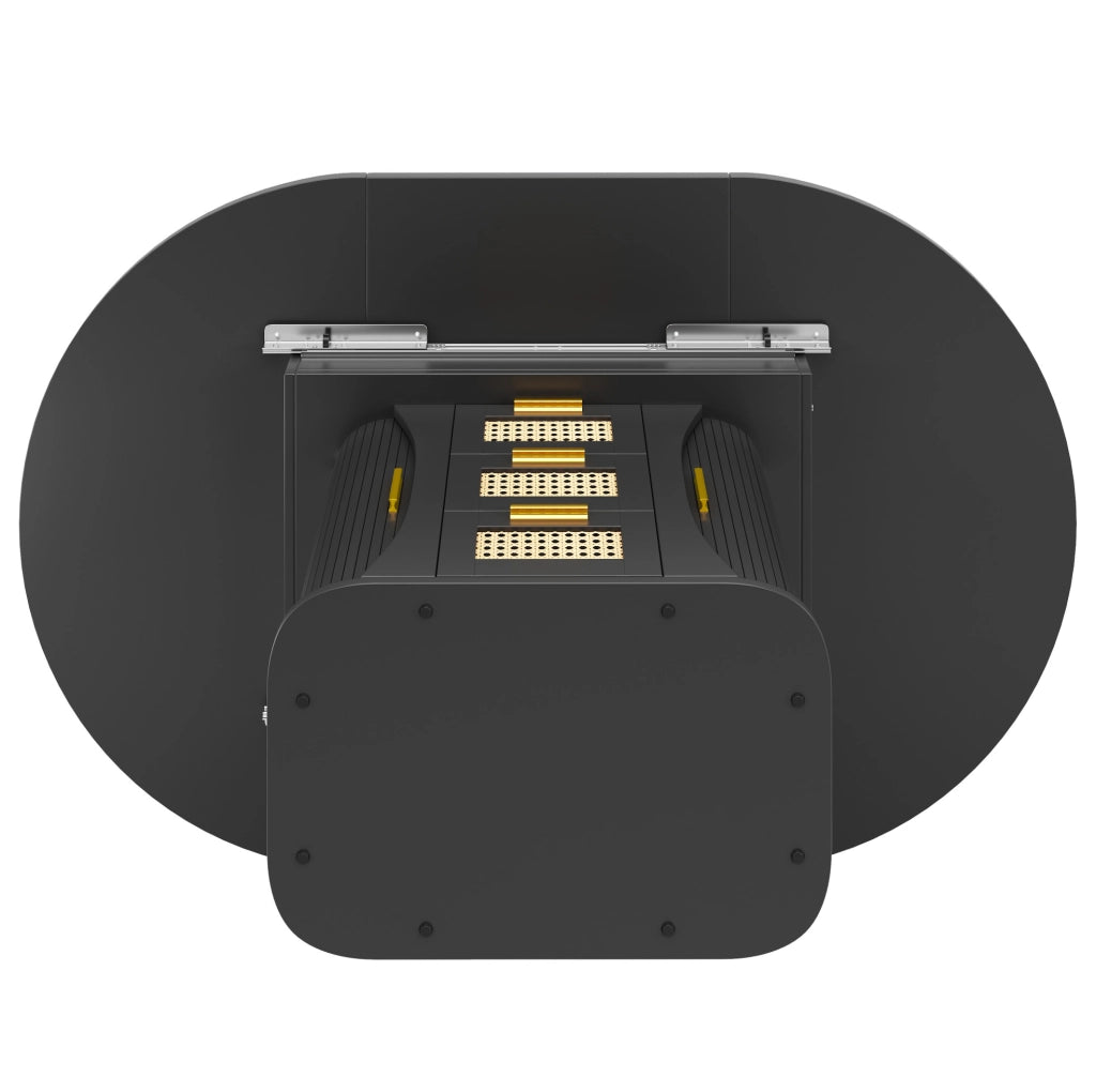 Tavolo da pranzo allungabile 118x118x77.1 cm con spazio contenitivo in MDF nero