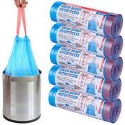 Trade Shop - 5 Rotoli Sacchetti Buste Spazzatura Profumati 30lt 50x60cm Con Manici Blu 100pz -