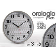 Trade Shop - Orologio Parete Tondo 31x5cm Plastica Silenzioso Vanity Classico Moderno 681295 -