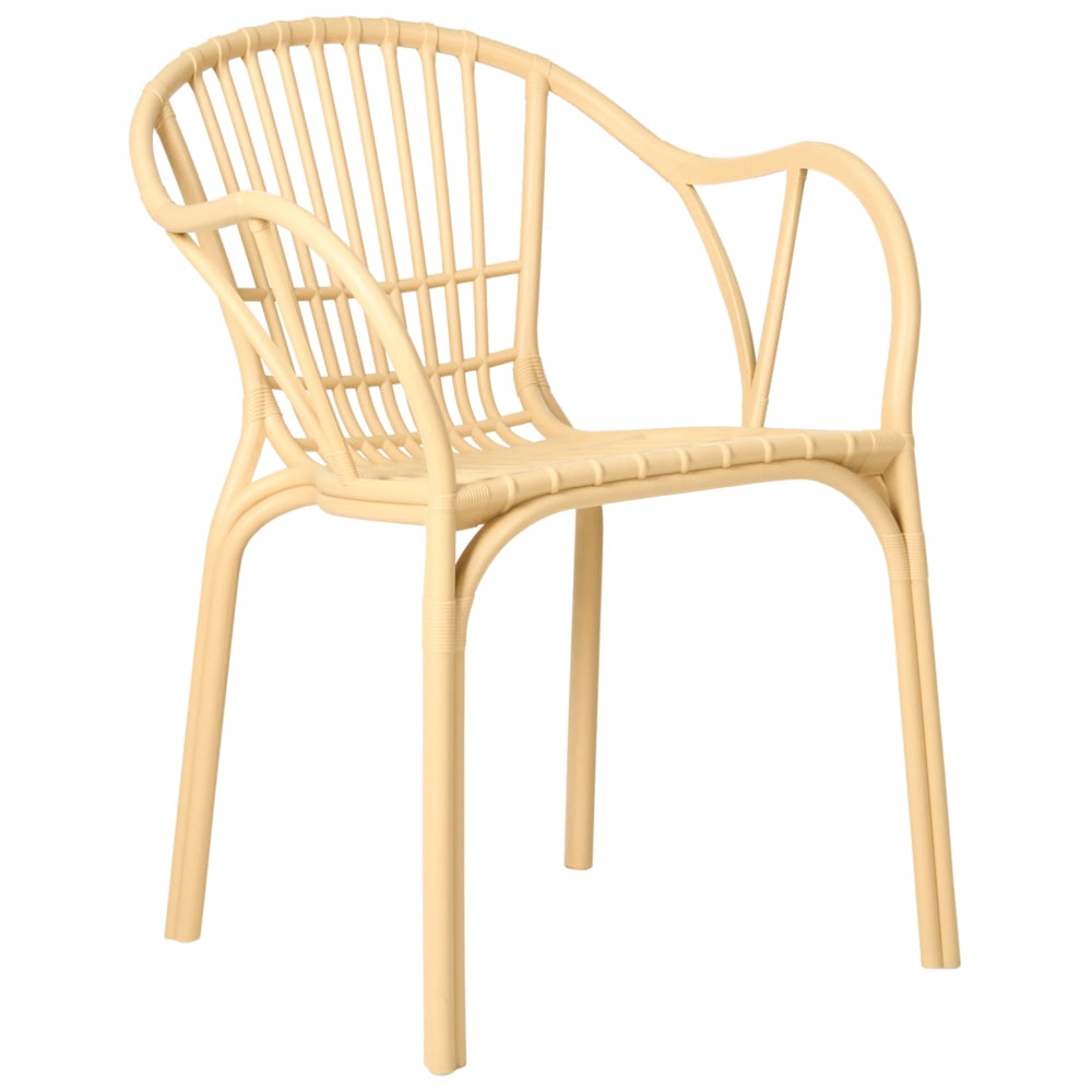 Set di 4 sedie da giardino beige in polipropilene leggero resistente alle intemperie in plastica per interni e per esterni moderno