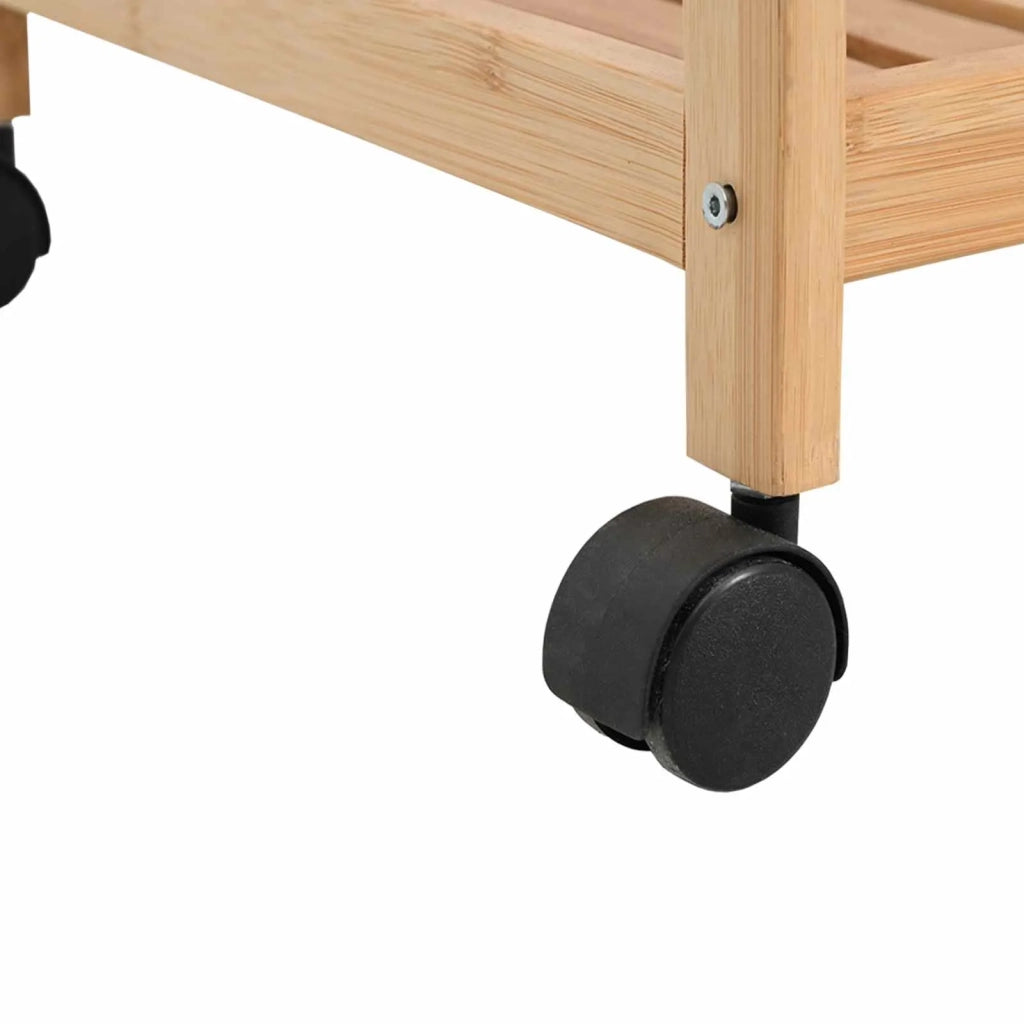 Carrello da Cucina con Ruote Naturale 46 x 38 x 76 cm Bambù
