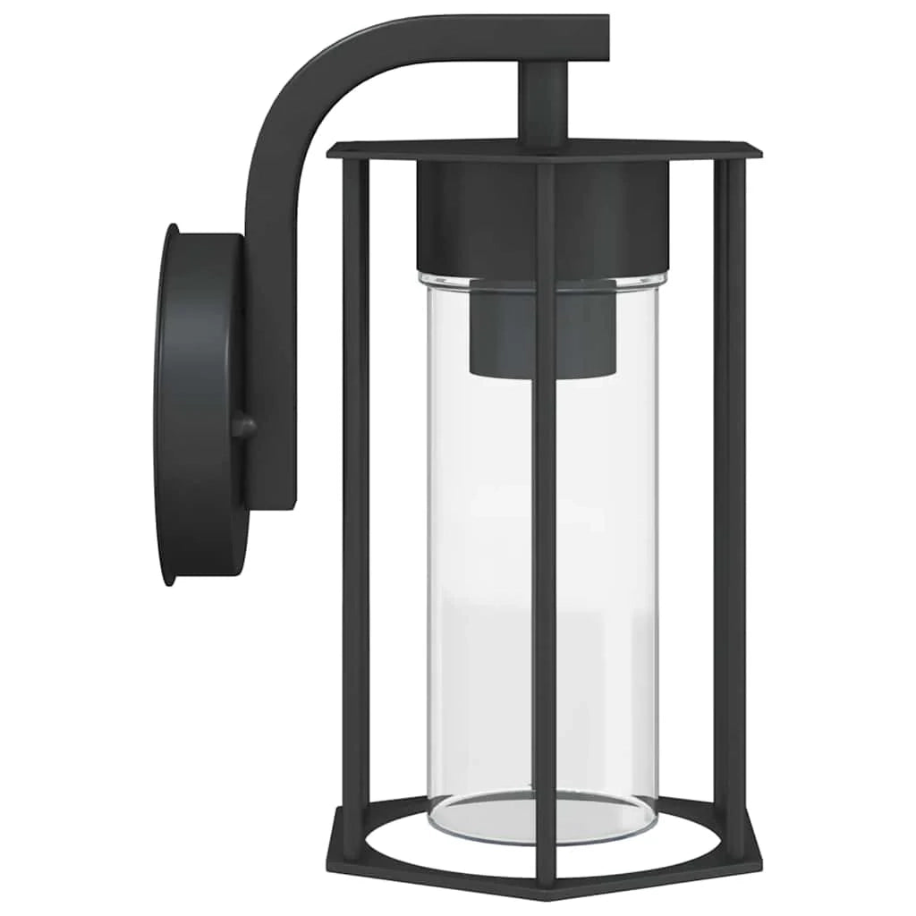 Elegante lampada da parete per esterni di design IP44 per uso in giardino 14 x 14 x 25 cm acciaio inox nero 02_0056575
