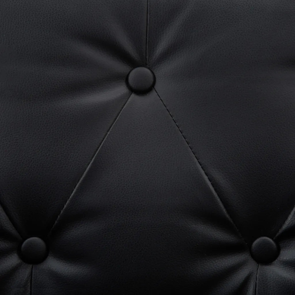 Divano Chesterfield a 3 Posti Rivestito in Similpelle Nero 247154